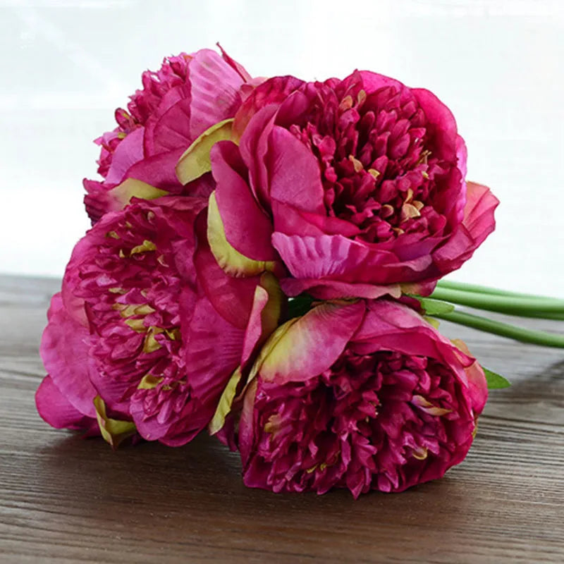 Skanto | Stor Peony Silke Blomsterbukett Sett