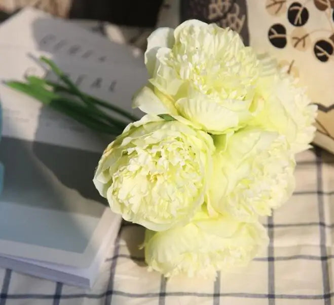 Skanto | Stor Peony Silke Blomsterbukett Sett