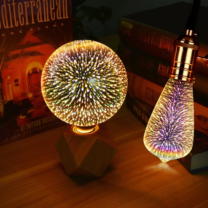 Skanto | 3D Starburst LED-pære – Vintage Edison fyrverkeri lys – E27