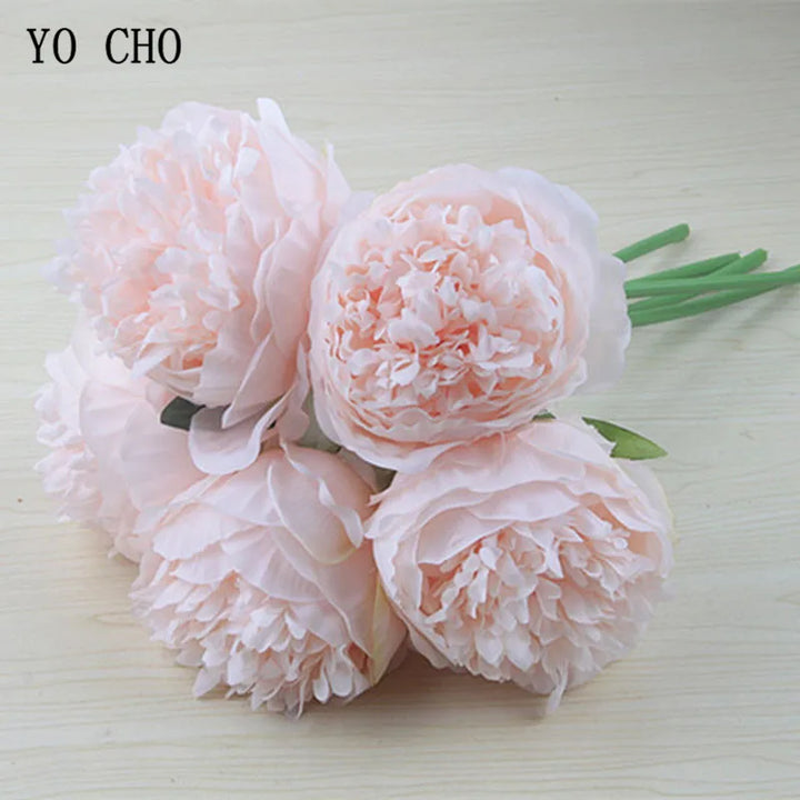 Skanto | Stor Peony Silke Blomsterbukett Sett