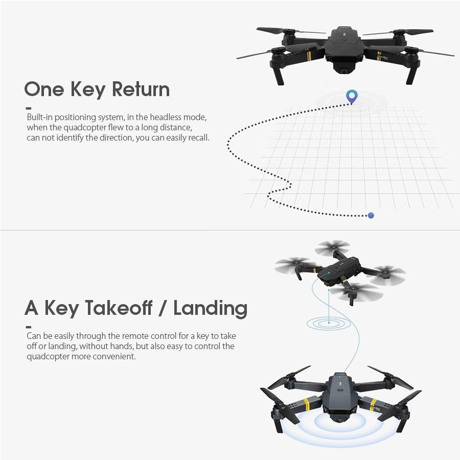 Skanto | Skyhawk HD sammenleggbar luft selfie drone med kamera 2MP