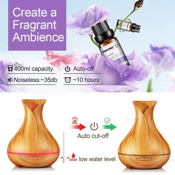 Skanto | 400mL Essensielle Olje Diffuser og Luftfukter m/ Humør LED Lys