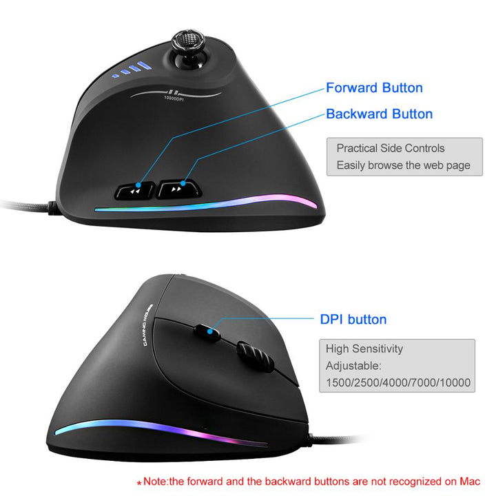 Skanto | Programmerbar Ergonomisk RGB Spillmester Mus