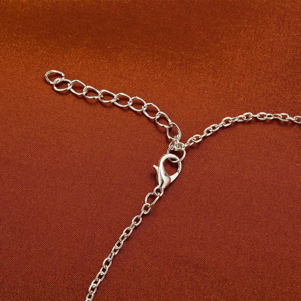 Norvo | Luksus Skinnende Rhinestone Snøfnugg Halskjede Pendler Kjede Lang