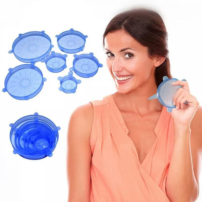 Norvo | Gjenbrukbare Silikon Stretch Lokker  6stk Universelle Boller Lokk Cover