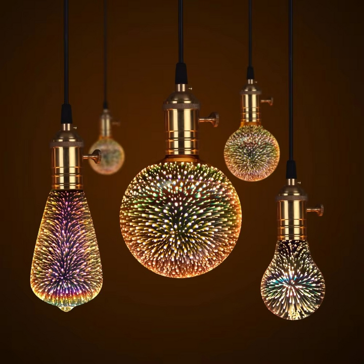 Skanto | 3D Starburst LED-pære – Vintage Edison fyrverkeri lys – E27