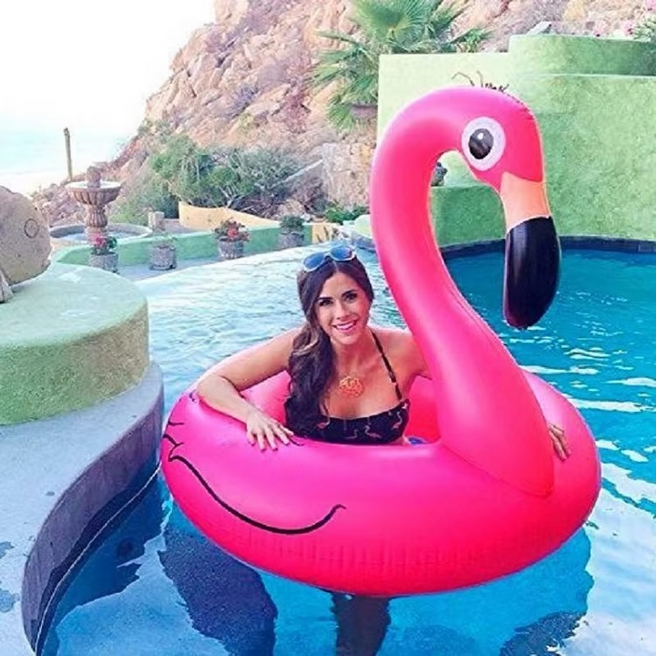 Skanto | Pink Flamingo Oppblåsbar Badepute for Sommer Moro