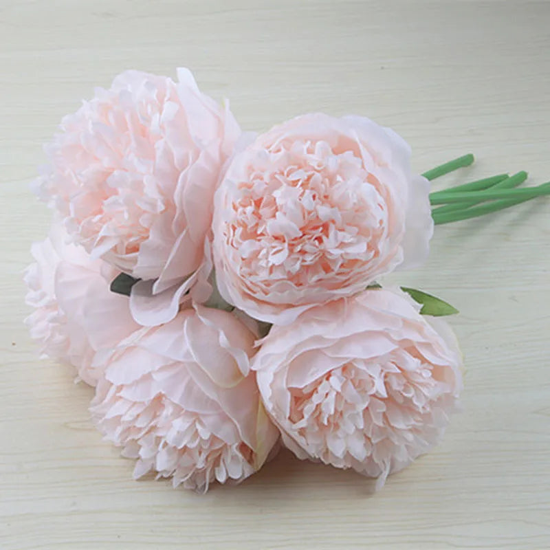 Skanto | Stor Peony Silke Blomsterbukett Sett