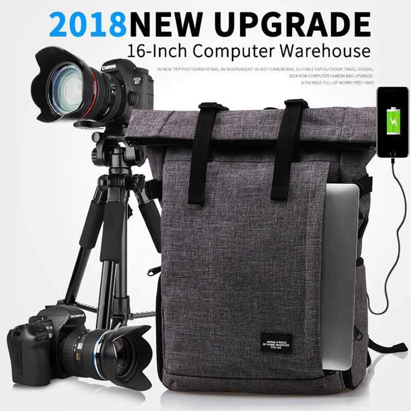 Skanto | Multifunksjonell Vanntett DSLR Kamera Reiser Bag Med USB Port