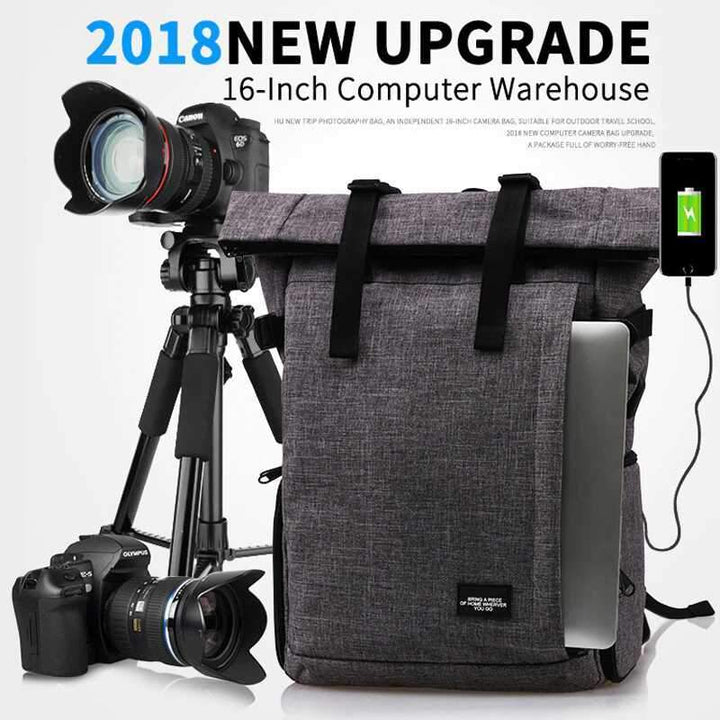 Skanto | Multifunksjonell Vanntett DSLR Kamera Reiser Bag Med USB Port