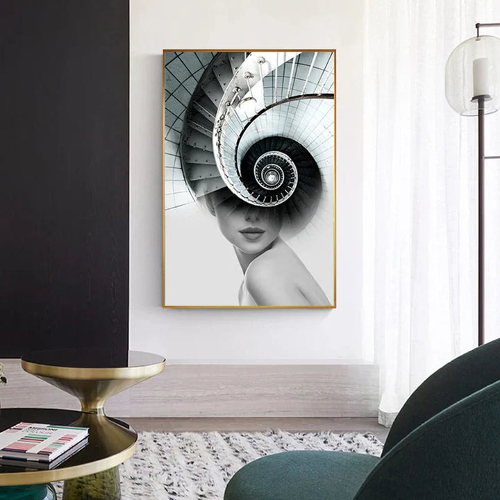 Abstract Fashion Architectural Art Wall Art Fine Art Canvas Print Pictures For Modern Apartment Living Room Home Office Decor | Skanto