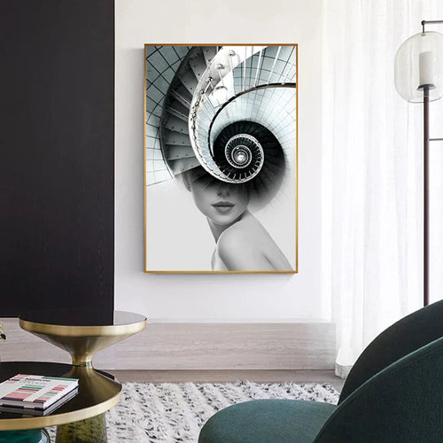 Abstract Fashion Architectural Art Wall Art Fine Art Canvas Print Pictures For Modern Apartment Living Room Home Office Decor | Skanto