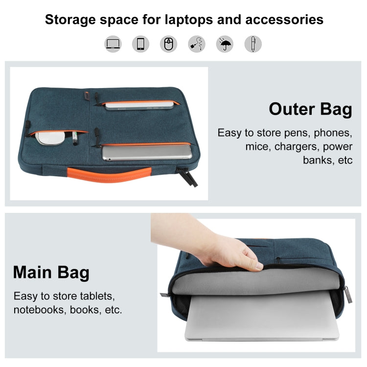 Skanto | HAWEEL 33.0 cm Ermeveske Glidelås Dokumentmappe Laptop Bag for Macbook, Samsung, Lenovo Thinkpad, Sony, DELL Alienware, CHUWI, ASUS, HP, 13 tommer - 13.5 tommer Laptoper (Marineblå)