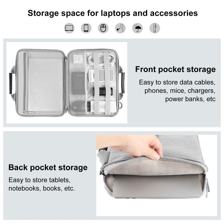 Skanto | HAWEEL 14.0 tommer - 16.0 tommer dokumentsnor hurtigtask for Macbook, Lenovo Thinkpad, ASUS, HP (Grå)
