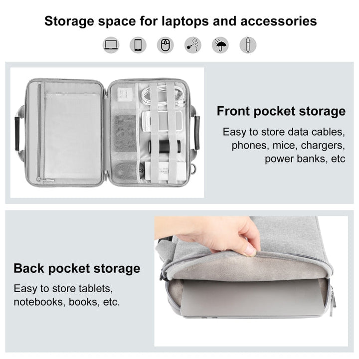 Skanto | HAWEEL 14.0 tommer - 16.0 tommer dokumentsnor hurtigtask for Macbook, Lenovo Thinkpad, ASUS, HP (Grå)