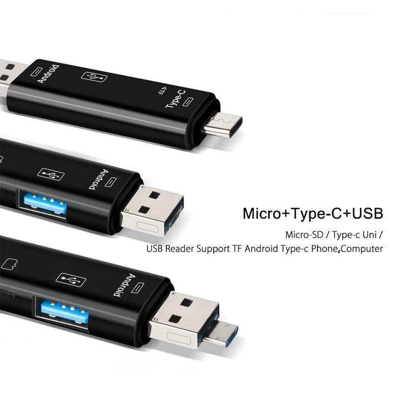 5 i 1 Micro SD kortleser med 32 GB SD-kort Skanto