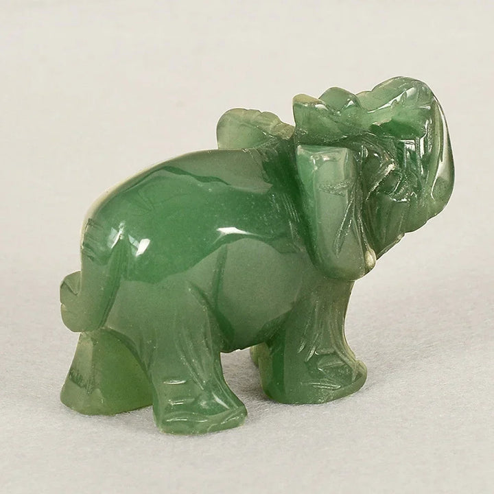 Skanto | Grønn Aventurin Jade Stein Elefant Statue