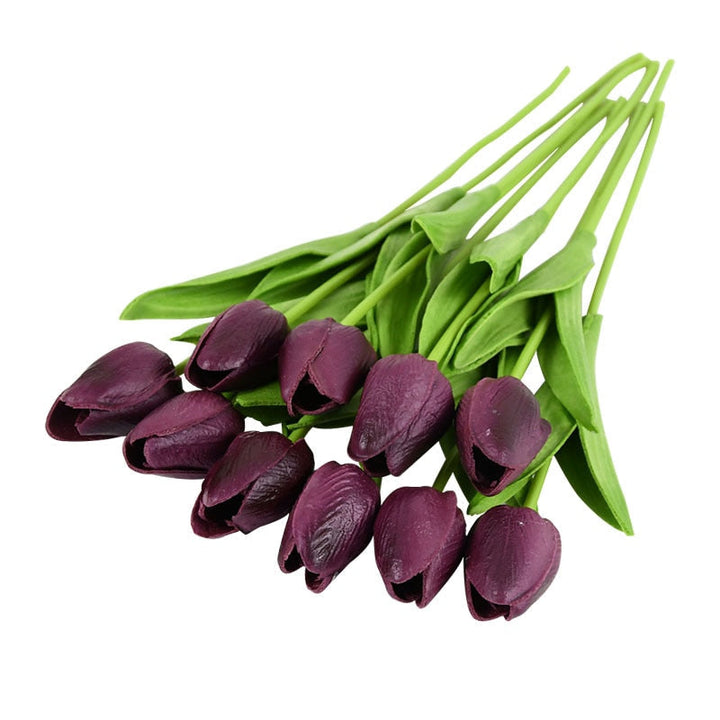 Skanto | Kunstig Blomsterbukett med Tulipaner, Dekorasjon (10 Stykker)