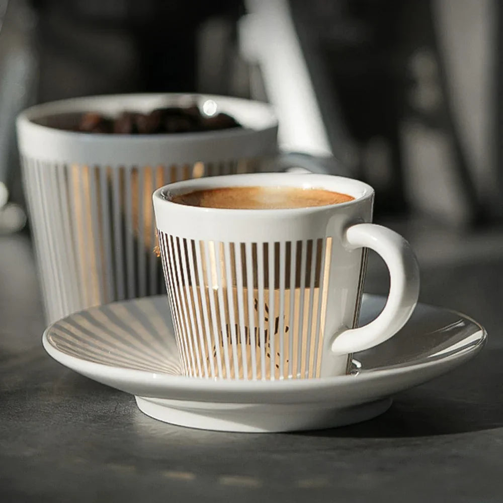 Norvo | Kreativ dynamisk SLR kopp Leopard anamorfisk zebra kopp Luycho kaffe te kopp sett med underlag 90ml-225ml