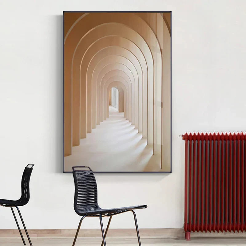 Minimalist Abstract Architectural Wall Art Fine Art Canvas Prints Posters Pictures For Modern Apartment Living Room Home Office Decor | Skanto