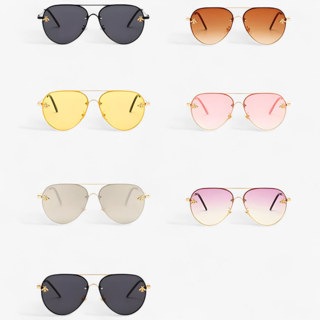 Vintage Pilot Sunglasses with Bee Detail – Halcyon | Skanto