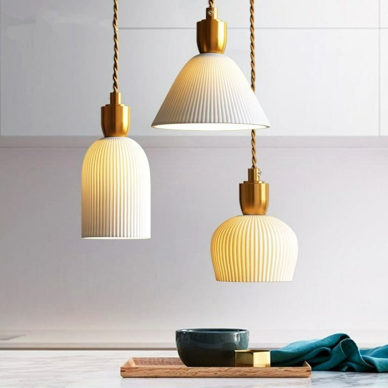 Moderne nordisk keramik-pendellamper