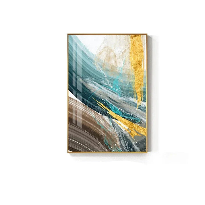 Abstract Green Brown Color Splash Wall Art Fine Art Canvas Prints Modern Colorful Pictures For Living Dining Contemporary Home Decor | Skanto