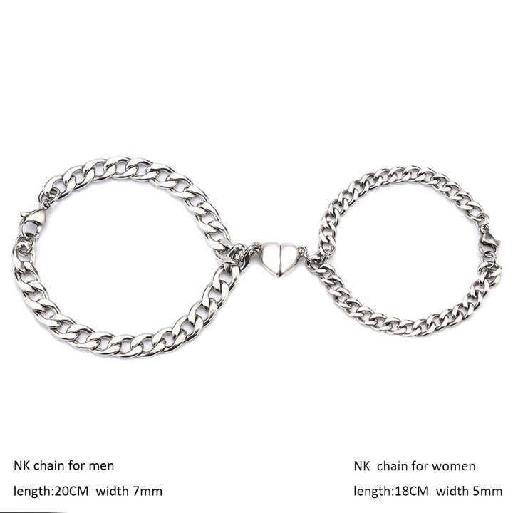 Skanto | Hjerteformet Magnet Par Armbånd