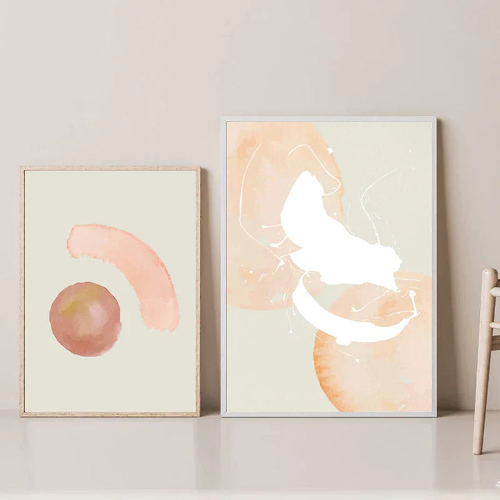 Minimalist Pastel Watercolor Wall Art Canvas Prints Modern Abstract Nordic Pictures for Living Room Bedroom Art Decor | Skanto