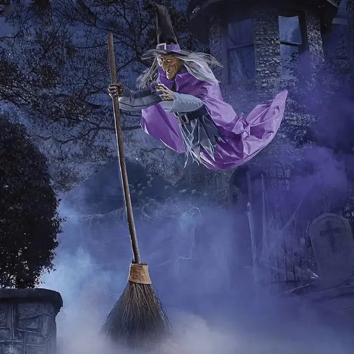 SpookFlight Fliegende Hexe – Beveglig Halloween-dekorasjon med lys og lyd
