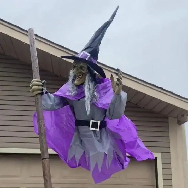 SpookFlight Fliegende Hexe – Beveglig Halloween-dekorasjon med lys og lyd