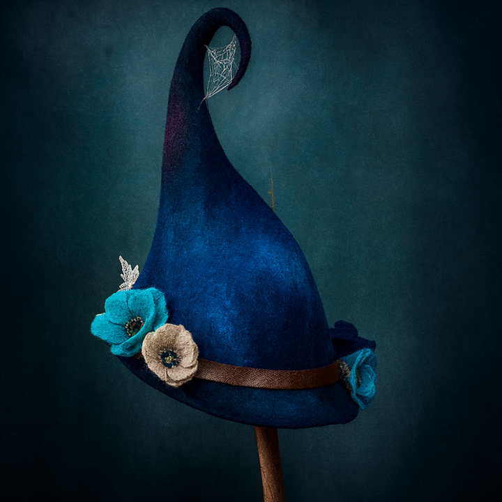 Skanto | Halloween Costume Felt Witch Hat Handmade Merino Wool Party Accessory