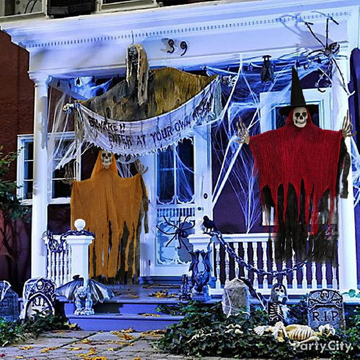 Skanto | Halloween Henge Skelet Spøkelse Dekorasjon Sett