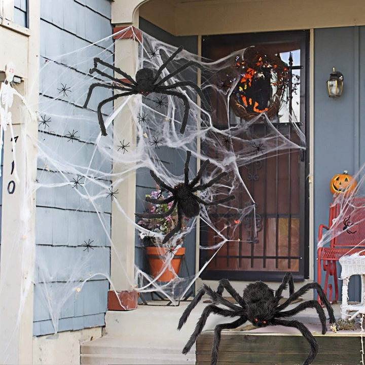 Skanto | CreepyCrawl Kjempeedderkopp – Realistisk Halloween Utendørs Hage Rekvisitt