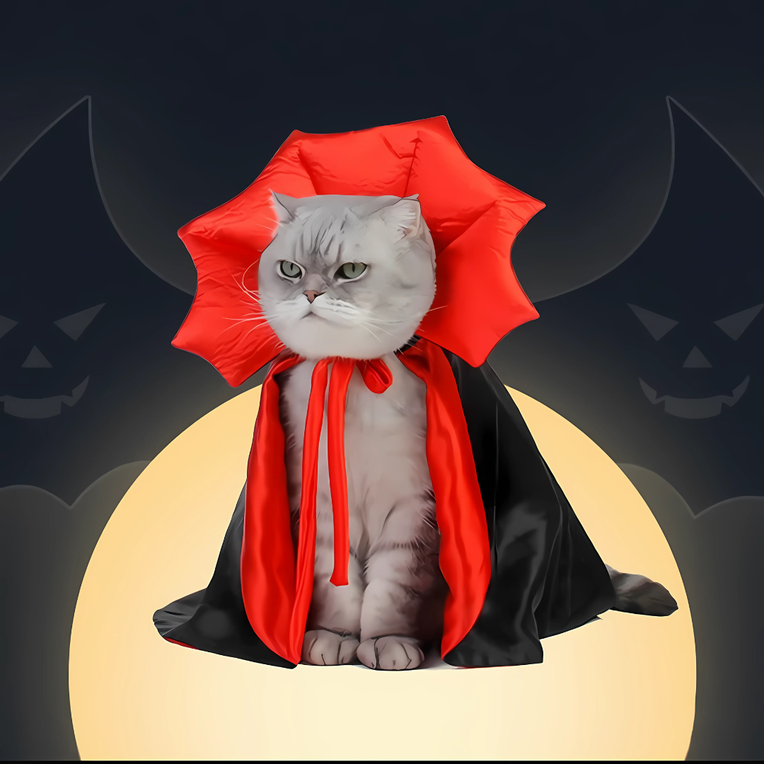 Skanto | Halloween Vampyr Kappe Kjæledyr Kostyme