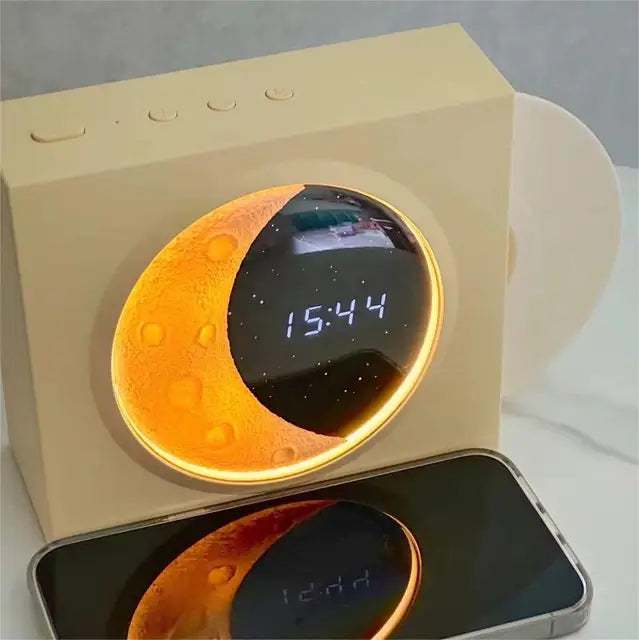 Månelampe med musikk og LED nattlys – Stemningsbelysning med Bluetooth-høyttaler | Skanto