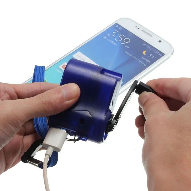 Tragbares Notfallladegerät mit Handkurbel, USB-Anschluss og LED-Anzeige