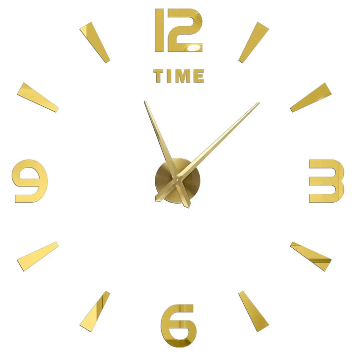 Large DIY 3D Mirror Acrylic Wall Clock for Kitchen, Dining Room, Living Room | Skanto