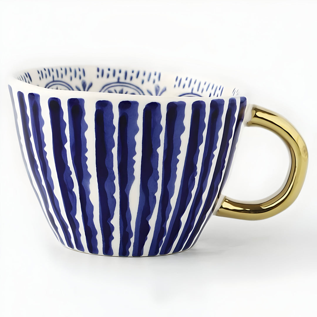 Keramisk krus med geometrisk design – Stilig og moderne | Ideell for kaffe eller te