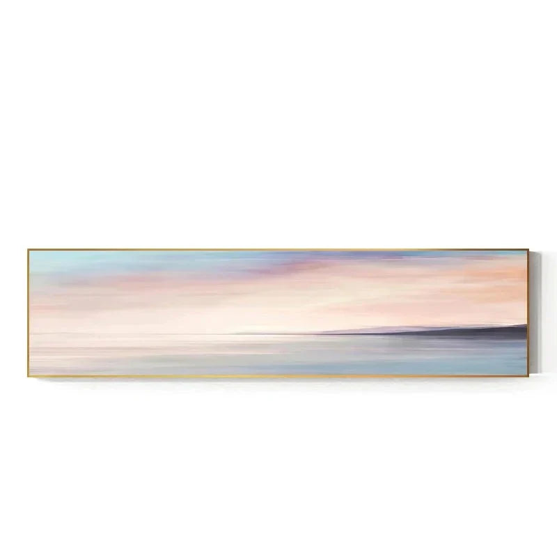 Pastel Blue Pink Purple Abstract Landscape Wall Art Fine Art Canvas Print Wide Format Picture for Bedroom Above Bed or Above Sofa | Skanto