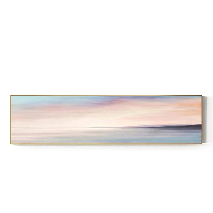 Pastel Blue Pink Purple Abstract Landscape Wall Art Fine Art Canvas Print Wide Format Picture for Bedroom Above Bed or Above Sofa | Skanto