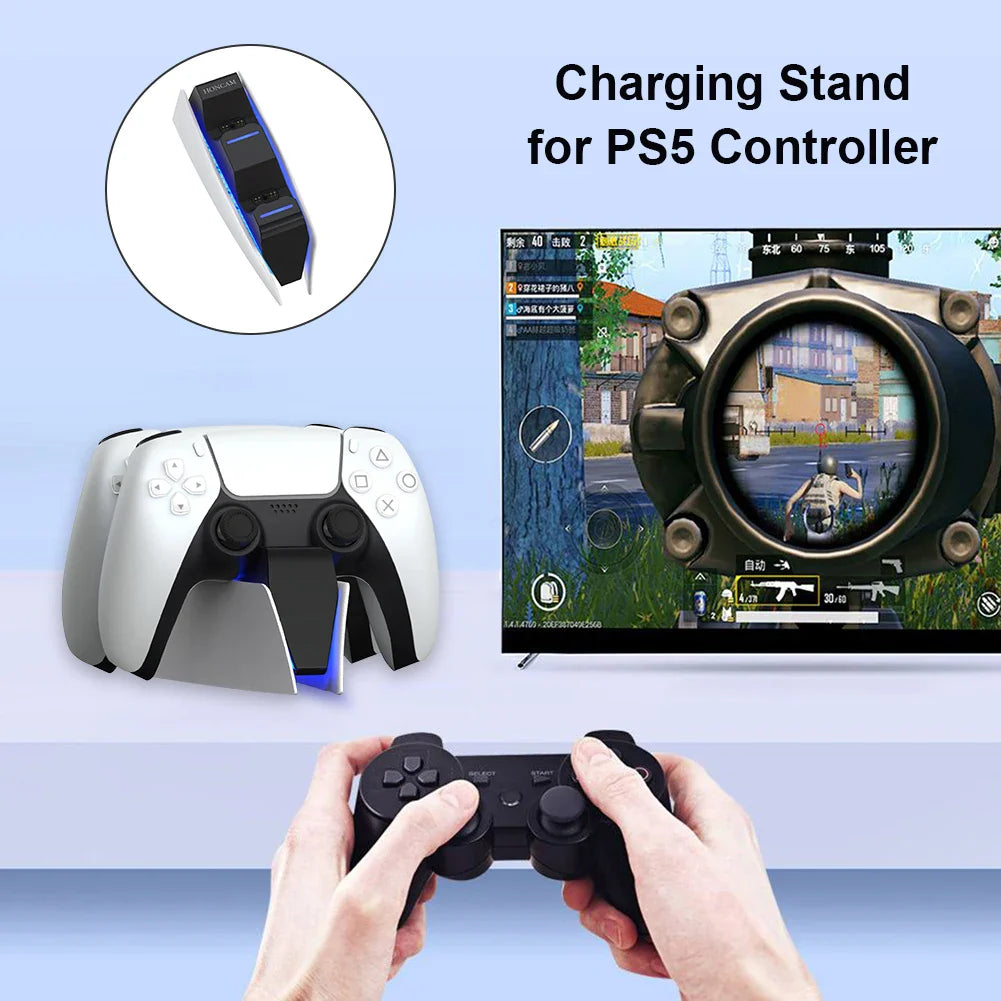 Norvo | Sony PlayStation PS5 Kontroller Lader - Dual Sense Stativ Gamepad Støtteholder Tilbehør