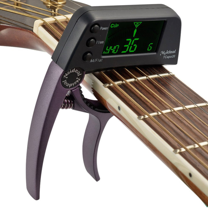 Capo & Stimmgerät „TuneGrip“ – 2-i-1 Gitarrenzubehör med LCD-bildeskjerm