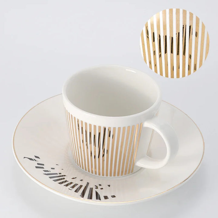 Skanto | Kreativ dynamisk SLR kopp Leopard anamorfisk zebra kopp Luycho kaffe te kopp sett med underlag 90ml-225ml