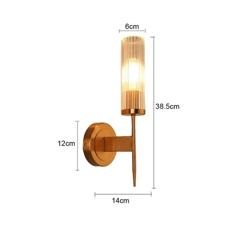 Skanto | Vegglampe i rustfritt stål med glasskjerm