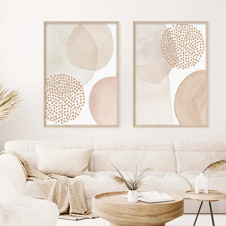 Lighter Shades Pink Beige Minimalist Abstract Wall Art Fine Art Canvas Prints Pictures For Living Room Bedroom Nordic Home Decor | Skanto