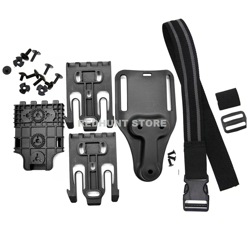 Skanto | Taktisk Drop-Leg-Holster QLS 19/22 – Mid-Low-Belte Universelt Pistolholster med elastisk Lårrem for jakt