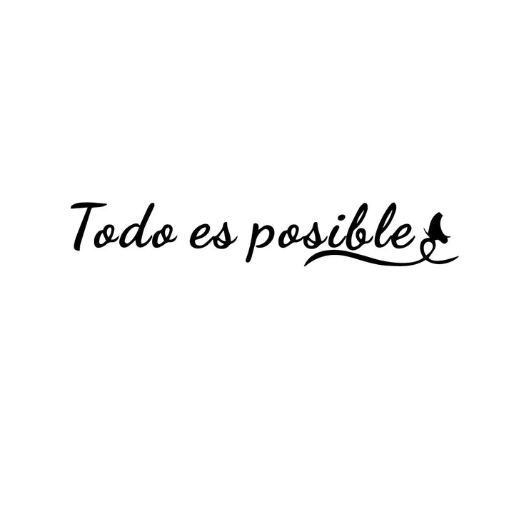 Todo Es Posible Inspiring Spanish Phrase Quotes Wall Sticker Everything Is Possible Wall Decor Removable Peel and Stick Creative DIY Home Decor | Skanto