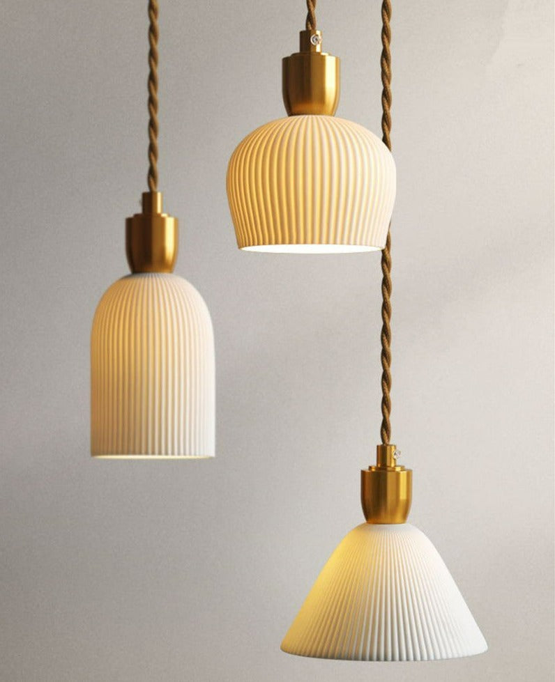 Moderne nordisk keramik-pendellamper