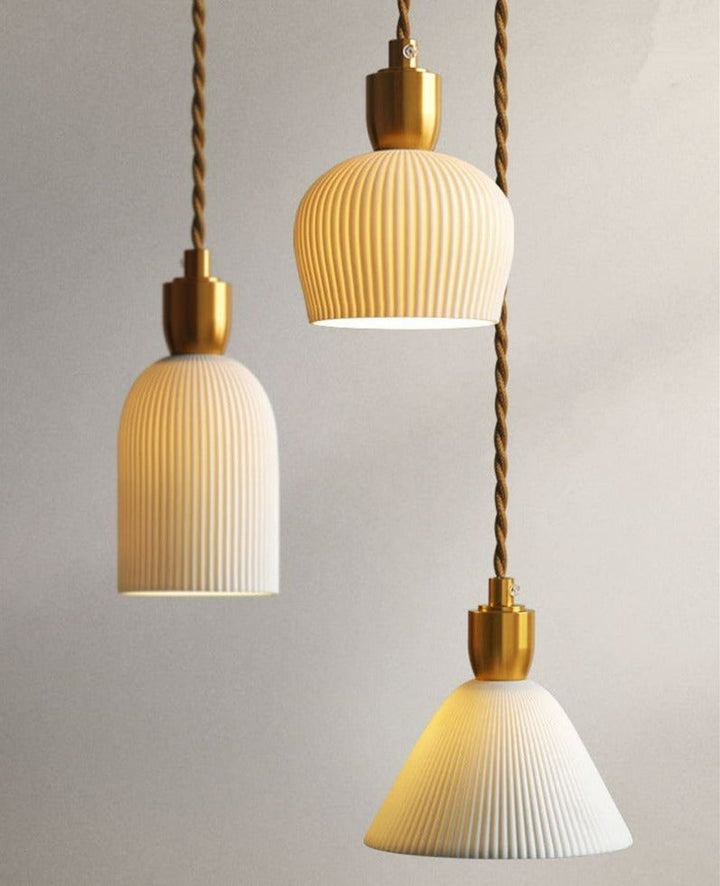 Moderne nordisk keramik-pendellamper